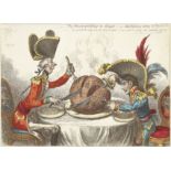 James Gillray (British, 1756-1815) The Plumb-pudding in danger: -or- State Epicures taking un Pet...