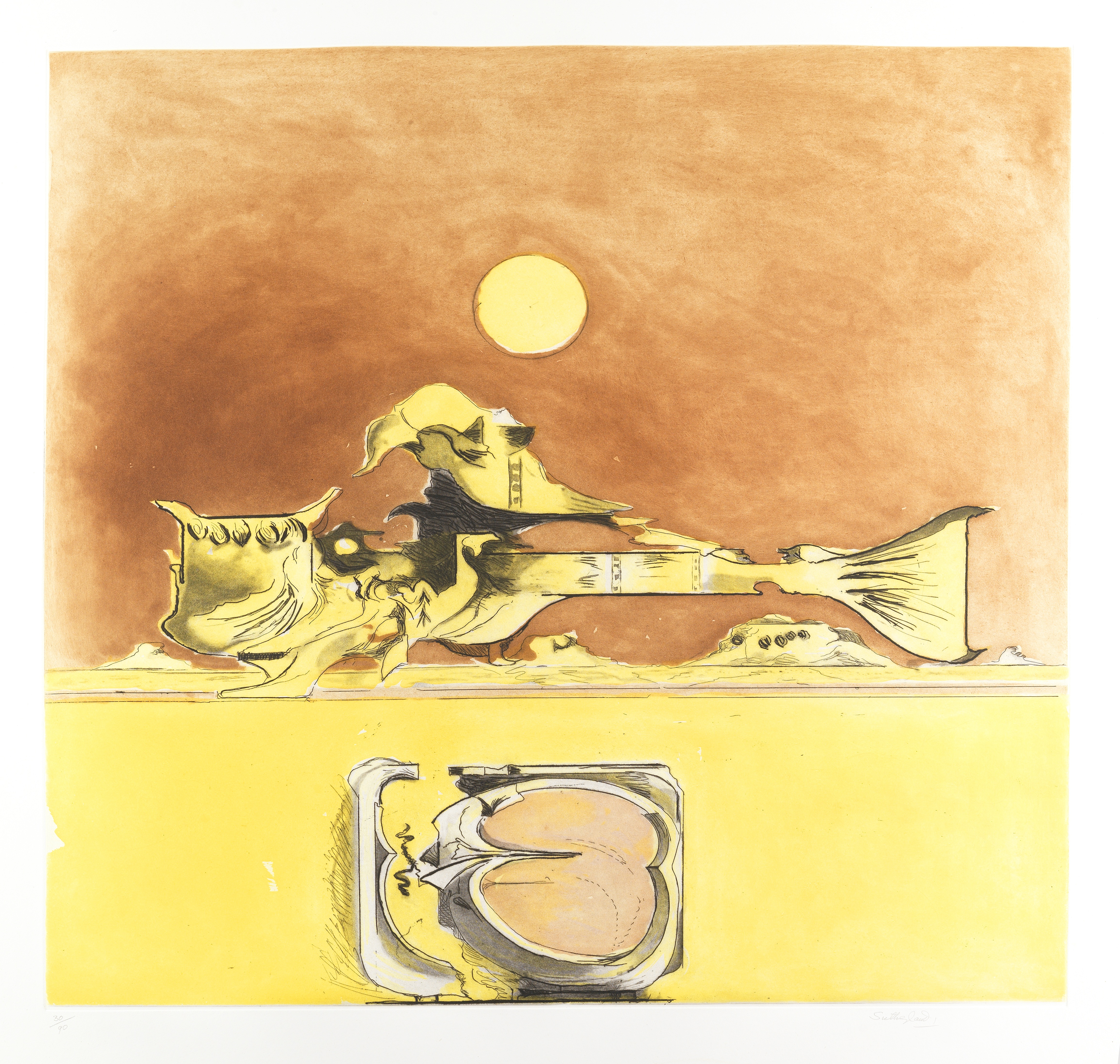 Graham Sutherland O.M. (British, 1903-1980) Form in a Desert Etching and aquatint printed in colo...