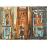 John Piper (British, 1903-1992) Three Somerset Towers II Lithograph printed in colours, 1958, on ...