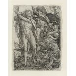 Heinrich Aldegrever (German, 1502-died circa 1561) Hercules fighting the Hydra of Lernea, from 'T...