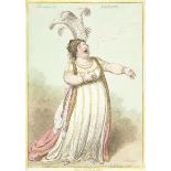 James Gillray (British, 1756-1815) A bravura air Mandane Etching with hand-colouring, 1801, on w...