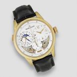 Jaeger-LeCoultre. A fine and unusual 18k rose gold manual wind centre seconds wristwtch with 6th ...