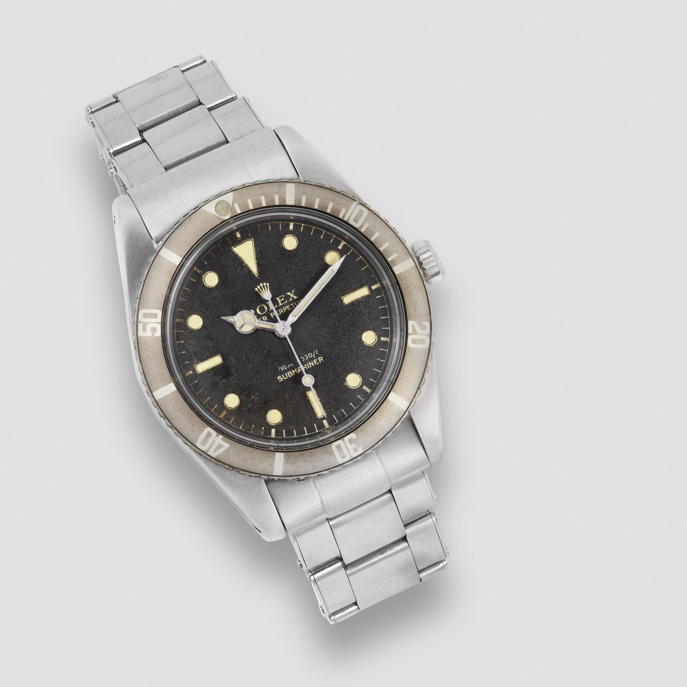 Rolex. A stainless steel automatic bracelet watch with gilt dial Submariner, Ref: 5508, Circa 1962