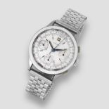 Rolex. A rare and fine stainless steel manual wind chronograph bracelet watch Pre-Oyster Antimag...