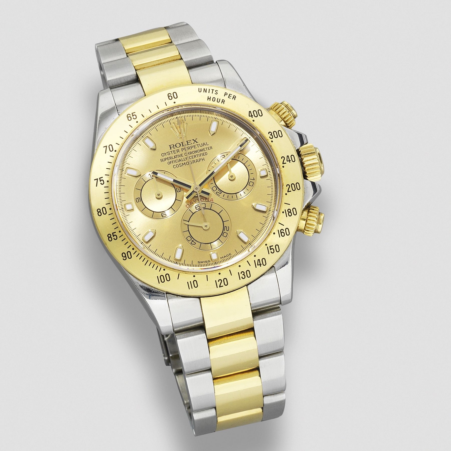 Rolex. A stainless steel and gold automatic calendar chronograph bracelet watch Cosmograph Dayton...