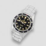 Rolex. A fine stainless steel automatic bracelet watch with gilt dial Oyster Perpetual Submariner...