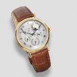 Breguet. A fine 18K rose gold automatic perpetual calendar wristwatch with moon phase, power rese...