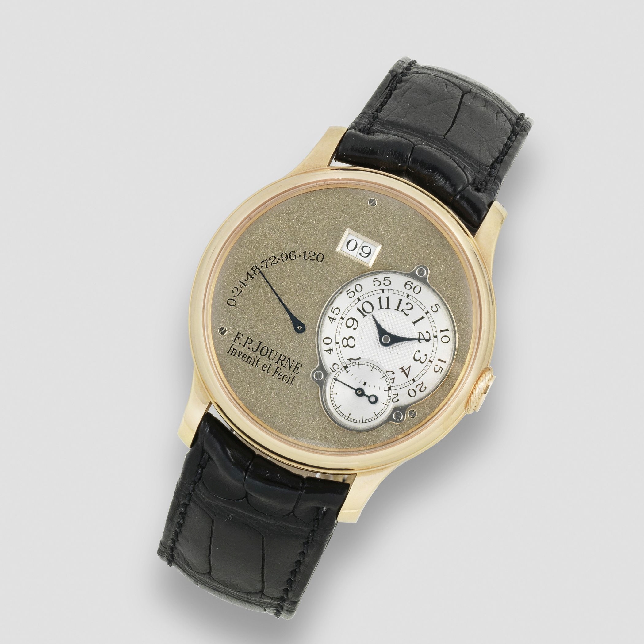 F. P. Journe. A very fine Limited Edition 18K rose gold automatic calendar wristwatch with power ...