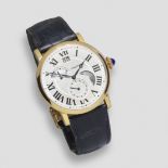 Cartier. An 18K gold automatic calendar wristwatch with moon phase and power reserve Rotonde de ...