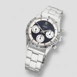 Rolex. A rare stainless steel manual wind chronograph bracelet watch with exotic Paul Newman dial...