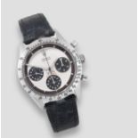 Rolex. An exceptionally rare stainless steel manual wind chronograph bracelet watch with exotic P...