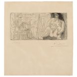 Pablo Picasso (1881-1973) Peintre et mod&#232;le a l'Ottomane; Dans l'Atelier: Peintre, mod&#232;...