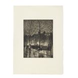 Christopher Richard Wynne Nevinson A.R.A (1889-1946) Leicester Square Etching, 1926-7, on handmad...