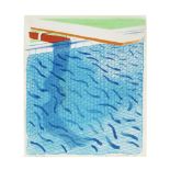 David Hockney (British, born 1937) Pool Made with Paper and Blue Ink for Book Lithograph in colou...