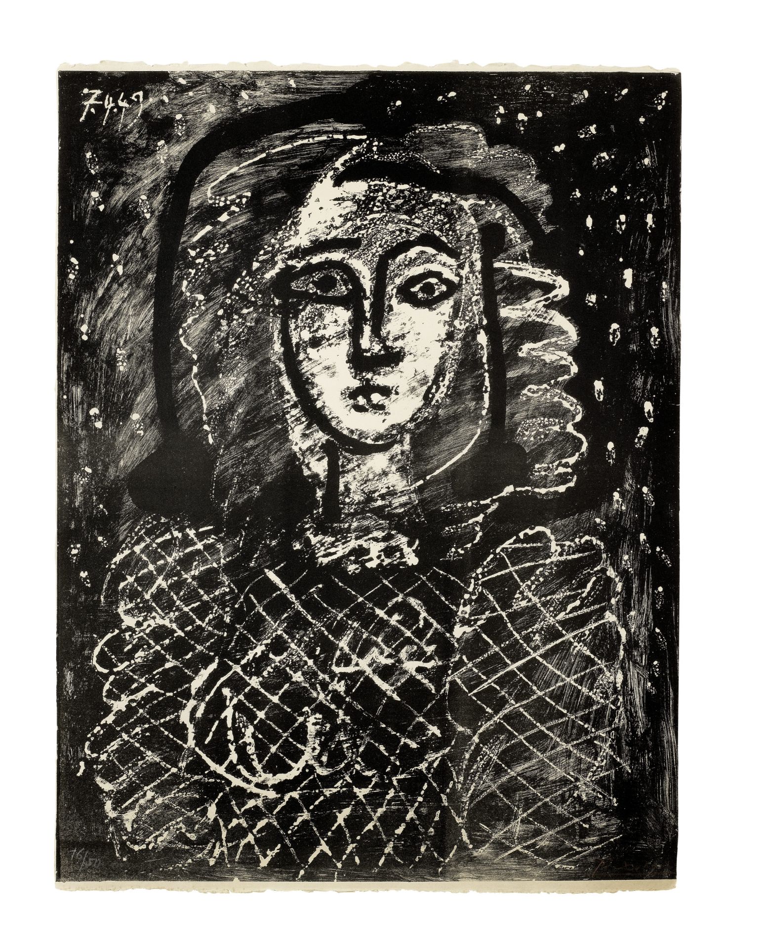 Pablo Picasso (1881-1973) Buste au Fond &#233;toil&#233; Lithograph, 1949, on cream Arches wove ...