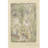 James Ensor (1860-1949) Le Jardin d'Amour (Minnetuin) Etching with extensive hand-colouring in wa...