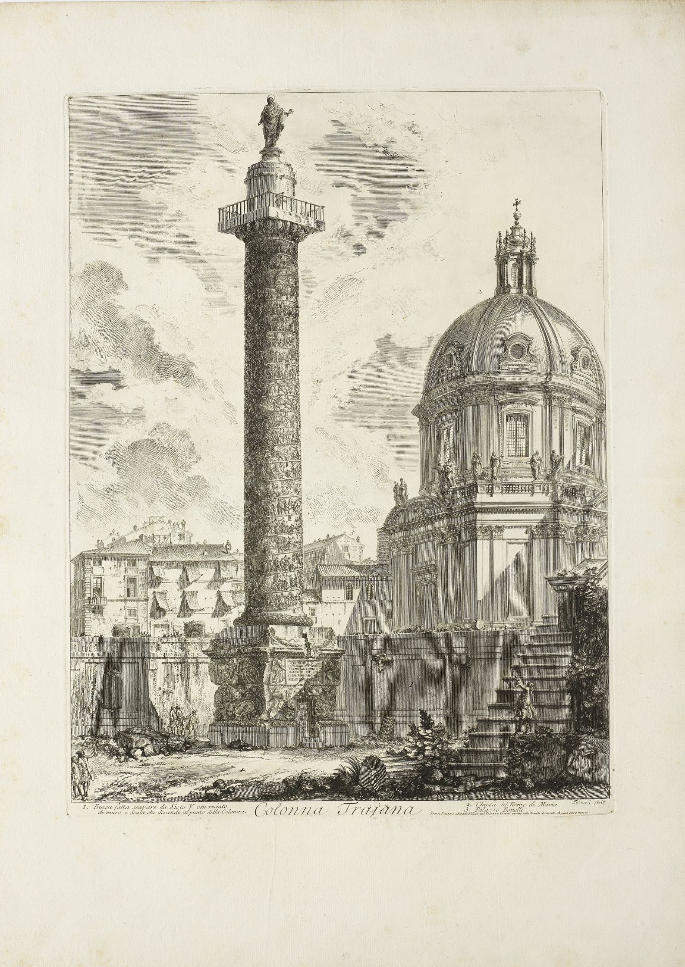 Giovanni Battista Piranesi (1720-1778) Seven Plates, from Vedute di Roma Veduta della Curia Ostil...