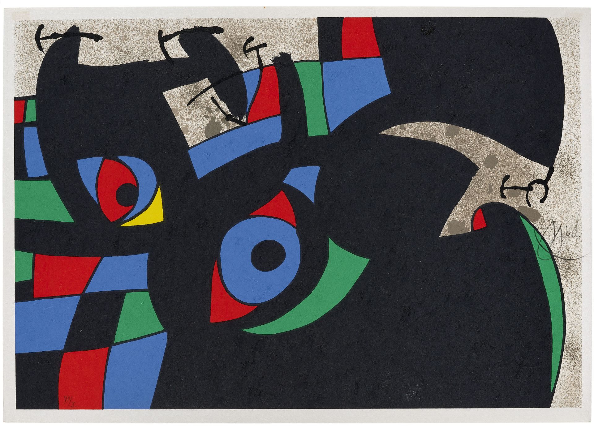 Joan Mir&#243; (1893-1983) One Plate, from Le L&#233;zard Aux Plumes D'or Lithograph in colours, ...