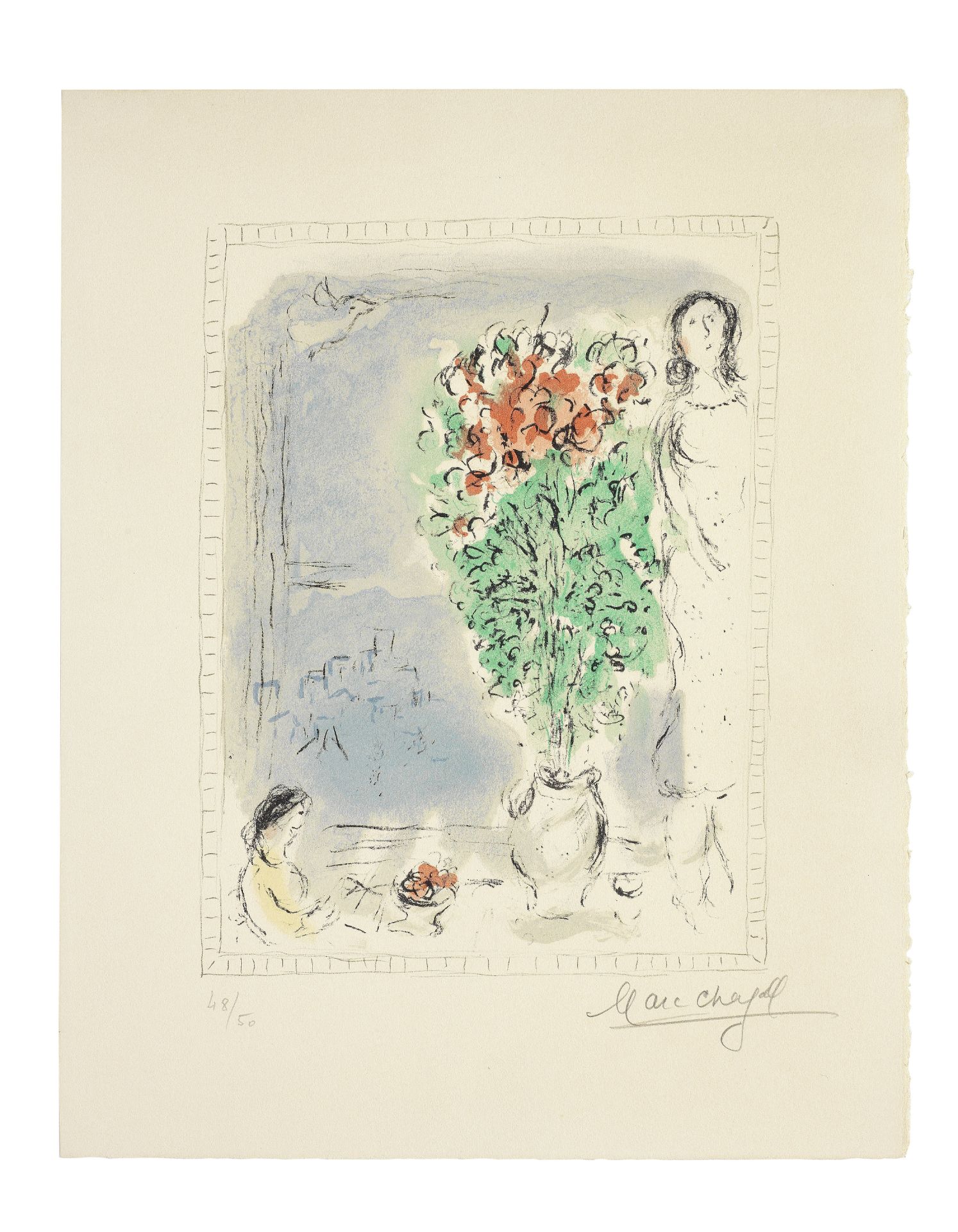 Marc Chagall (1887-1985) Saint-Paul de la F&#234;netre Lithograph in colours, 1978, on Arches wov...