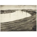 Christopher Richard Wynne Nevinson A.R.A (1889-1946) Ebb Tide on the Camber Drypoint, 1918, on F....