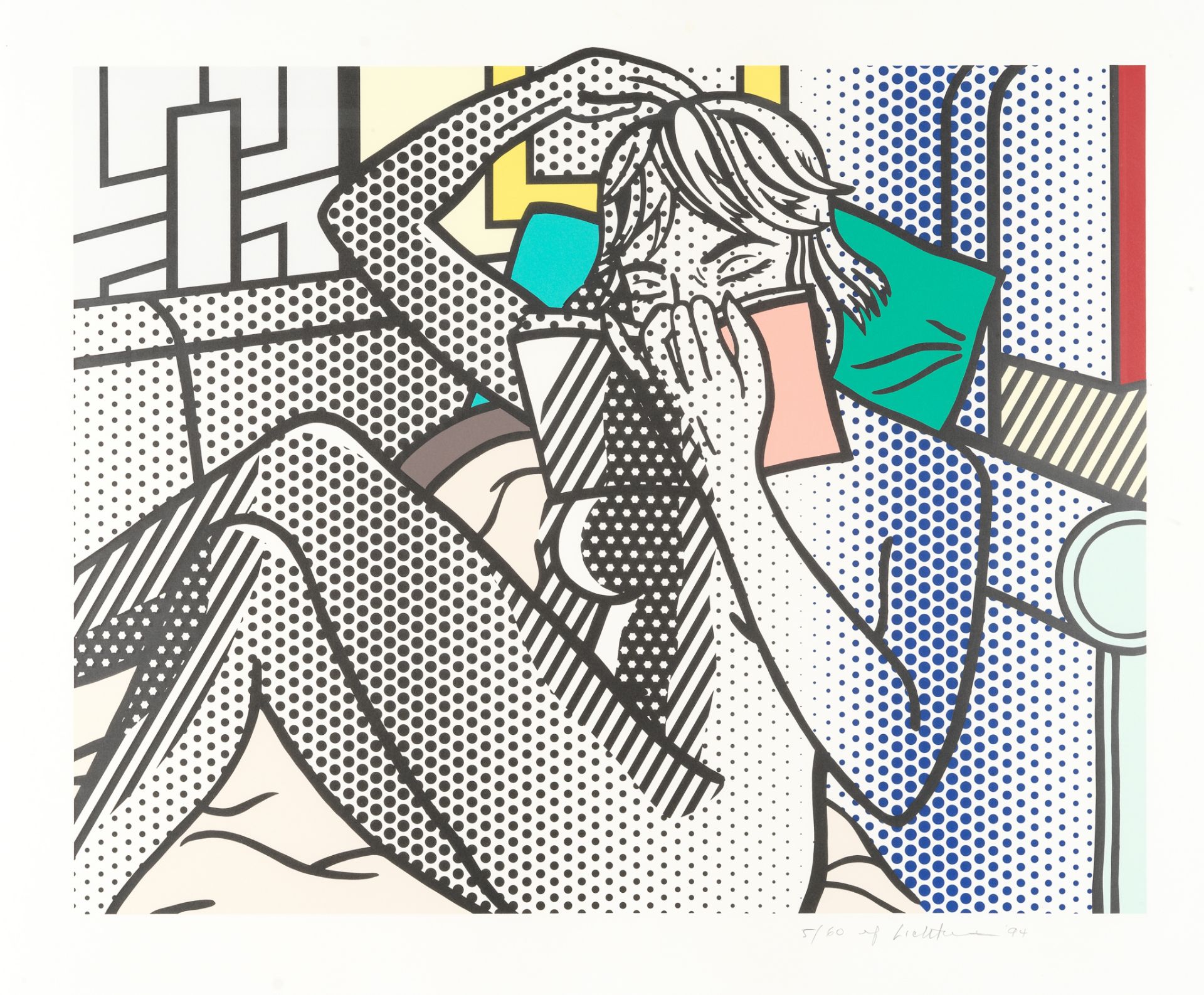 Roy Lichtenstein (1923-1997) Nude Reading, from Nude Series Relief print in colours, 1994, on wo...