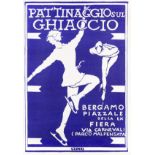 GIULIO CISARI (1892-1979) PATTINAGGIO sul GHIACCIO