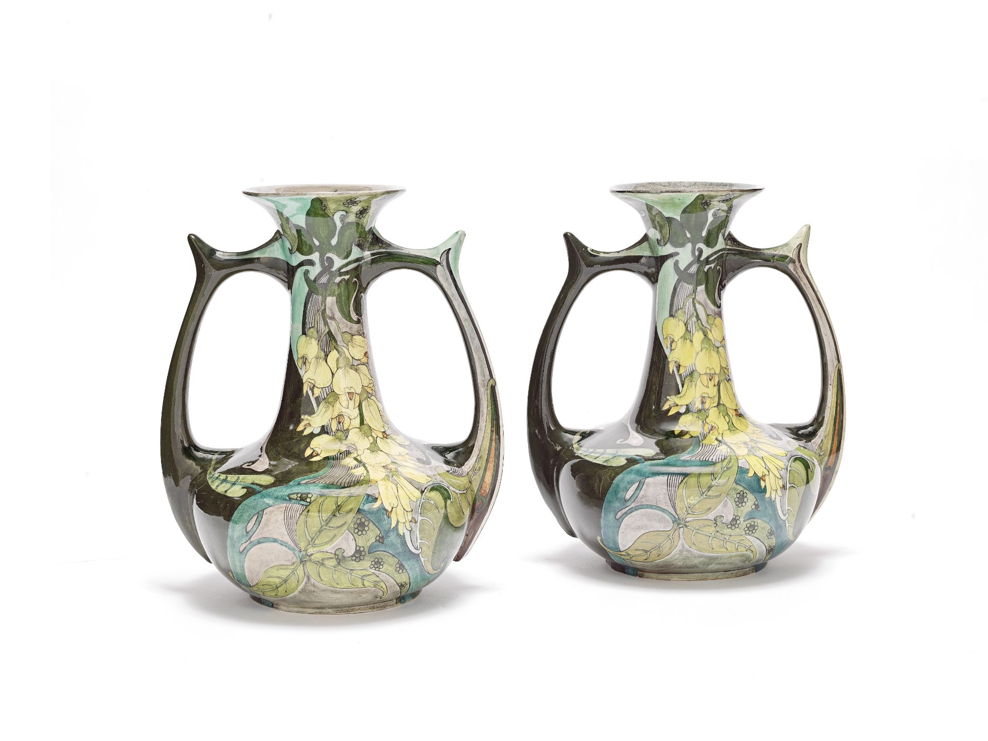 Purmerend Pair of twin-handled vases, early 20th Century