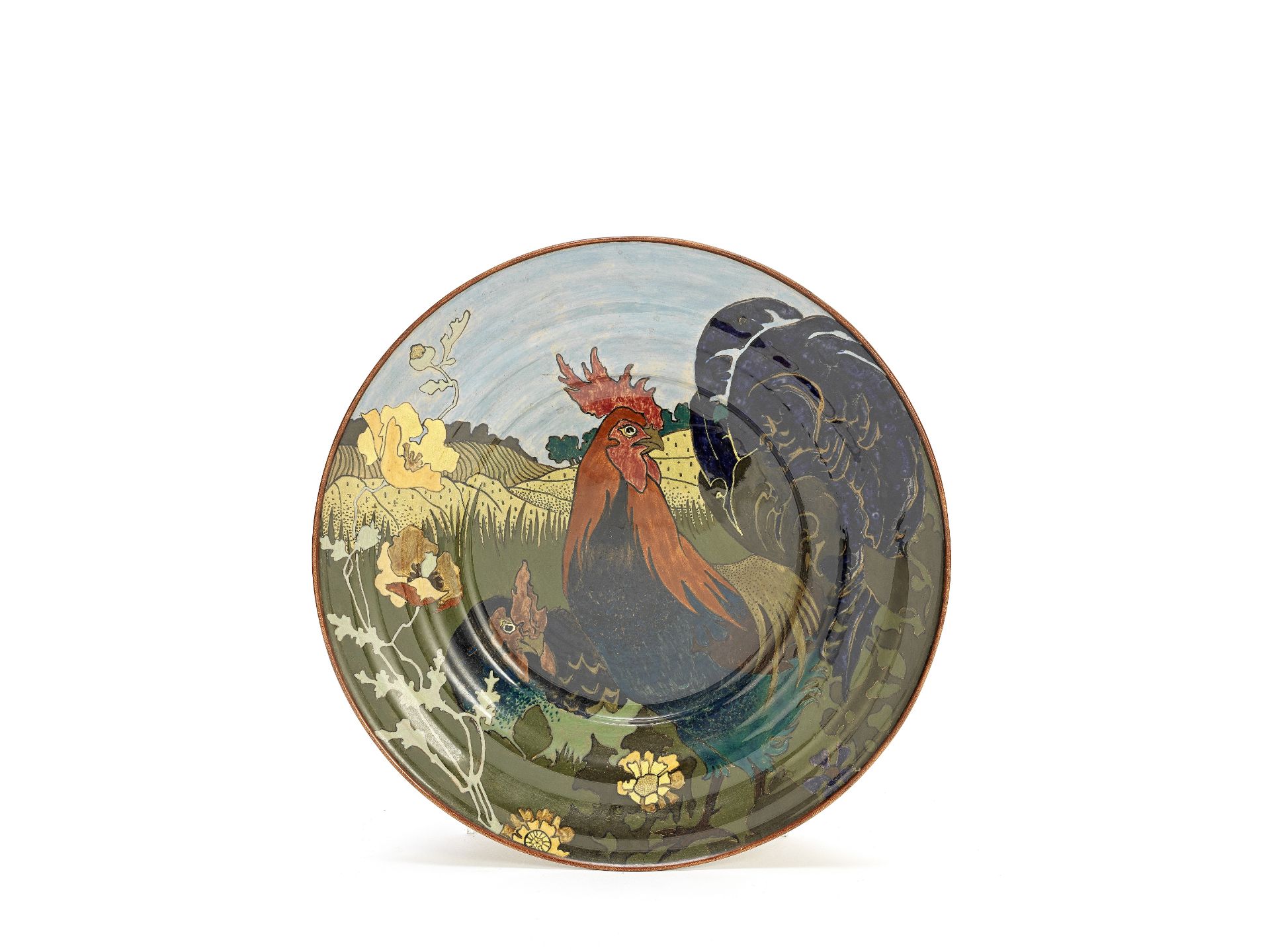 Rozenburg 'Cockerel' charger, early 20th Century