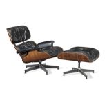 Charles and Ray Eames Lounge chair, model no. 670 and ottoman, model no. 671, designed 1956