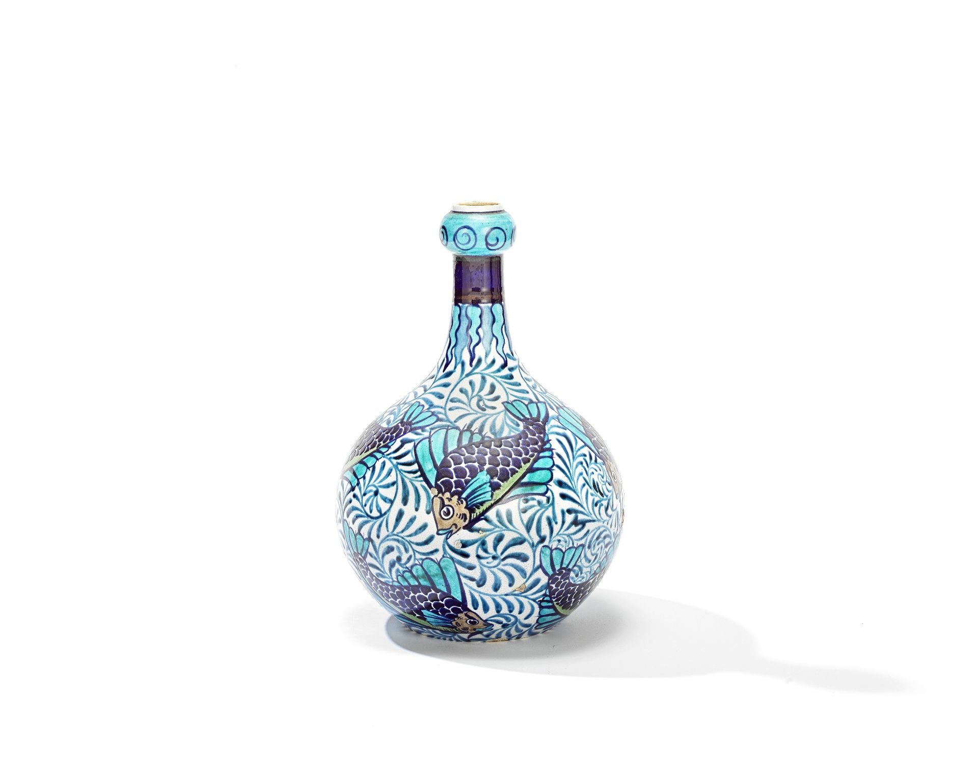 Burmantofts 'Anglo-Persian' knopped-neck vase, circa 1885