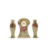 Rozenburg 'Large Poppy' clock garniture, early 20th Century