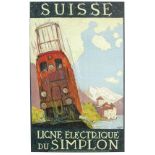 DANIELE BUZZI (1890-1974) SUISSE, Ligne electrique du SIMPLON