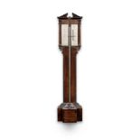 A rare mid 18th century mahogany architectural stick barometer Unsigned, possibly Irish 1