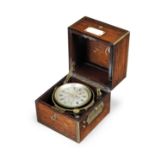 A mid 19th century rosewood cased two day marine chronometer William Farquhar, Tower Hill, London...