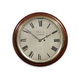 A mid 19th century mahogany circular wall timepiece Chadwick, Liverpool 3