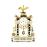 A late 18th century French marble and ormolu mantel clock Le Blond Fils, Rue du Coq St. Hre a Par...