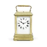 A Rare late 19th century French giant gorge cased striking and repeating carriage clock Drocourt,...