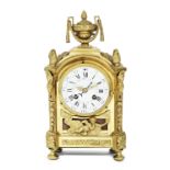 A late 18th century French ormolu mantel clock with calendar now with a 19th century replacement ...