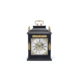 A late 17th century and later gilt brass mounted ebony and ebonised table clock Christopher Gould...