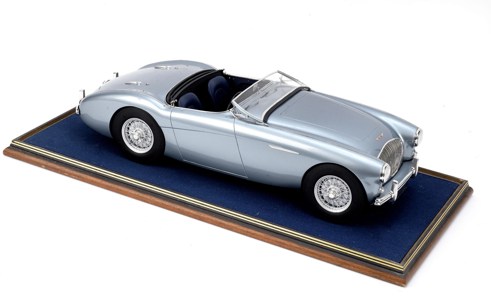 A 1:8 scale scratchbuilt model of an Austin-Healey 100 by John Shinton of the Healey Toy Factory,