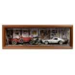 A limited edition garage diorama by Classic Car Art Ltd, featuring two models of an Alfa Romeo 8C...