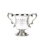 A 1912 BARC Eighth Short Motor Cycle Race 2nd place sterling silver trophy, awarded to Malcolm Ca...