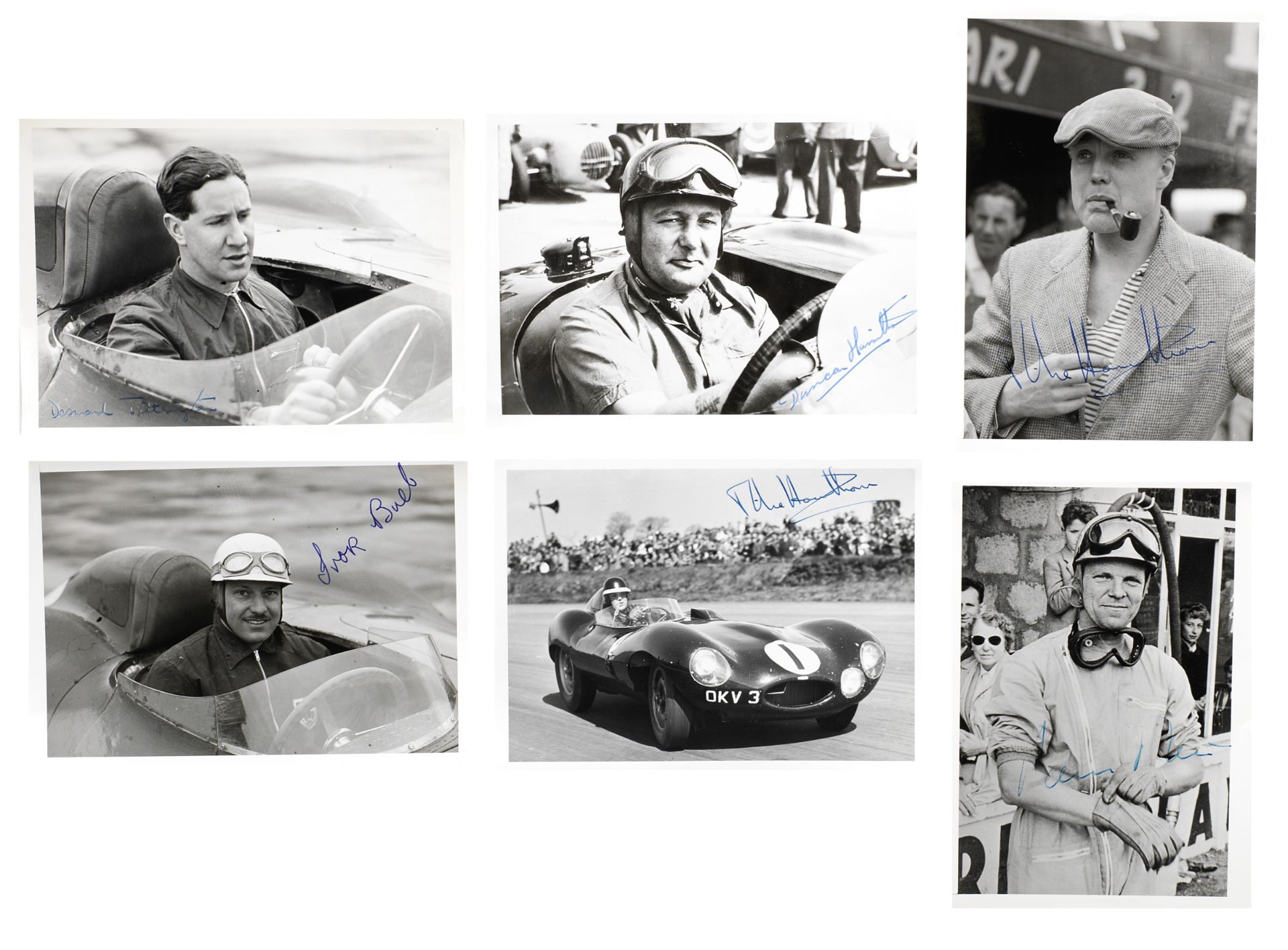 Six driver signed photographs, ((6))