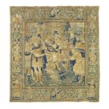 A striking Flemish late 16th century historical tapestry possibly Oudenaarde 335cm x 312cm