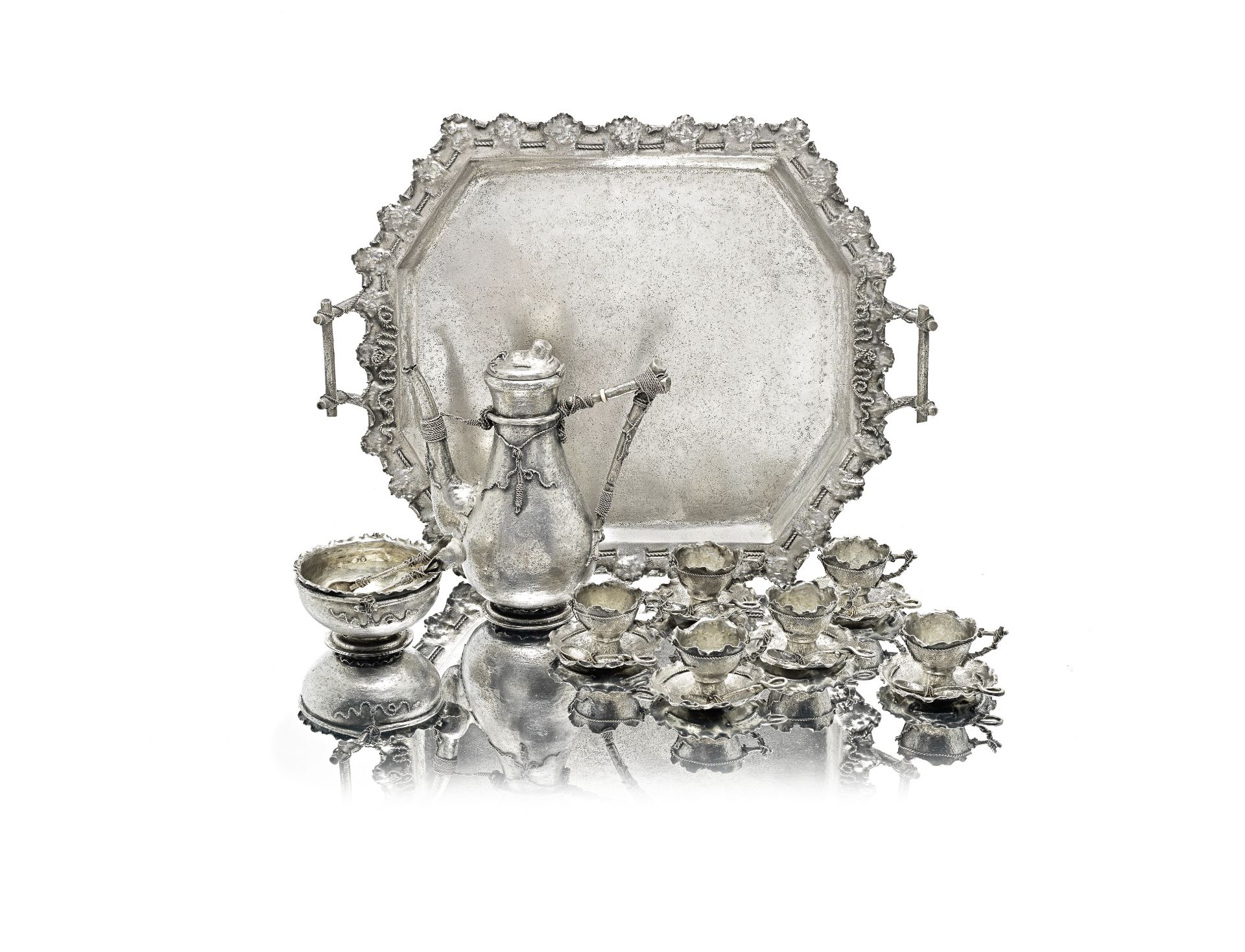 An Austro-Hungarian silver coffee service Br&#252;der Frank, Vienna circa 1900