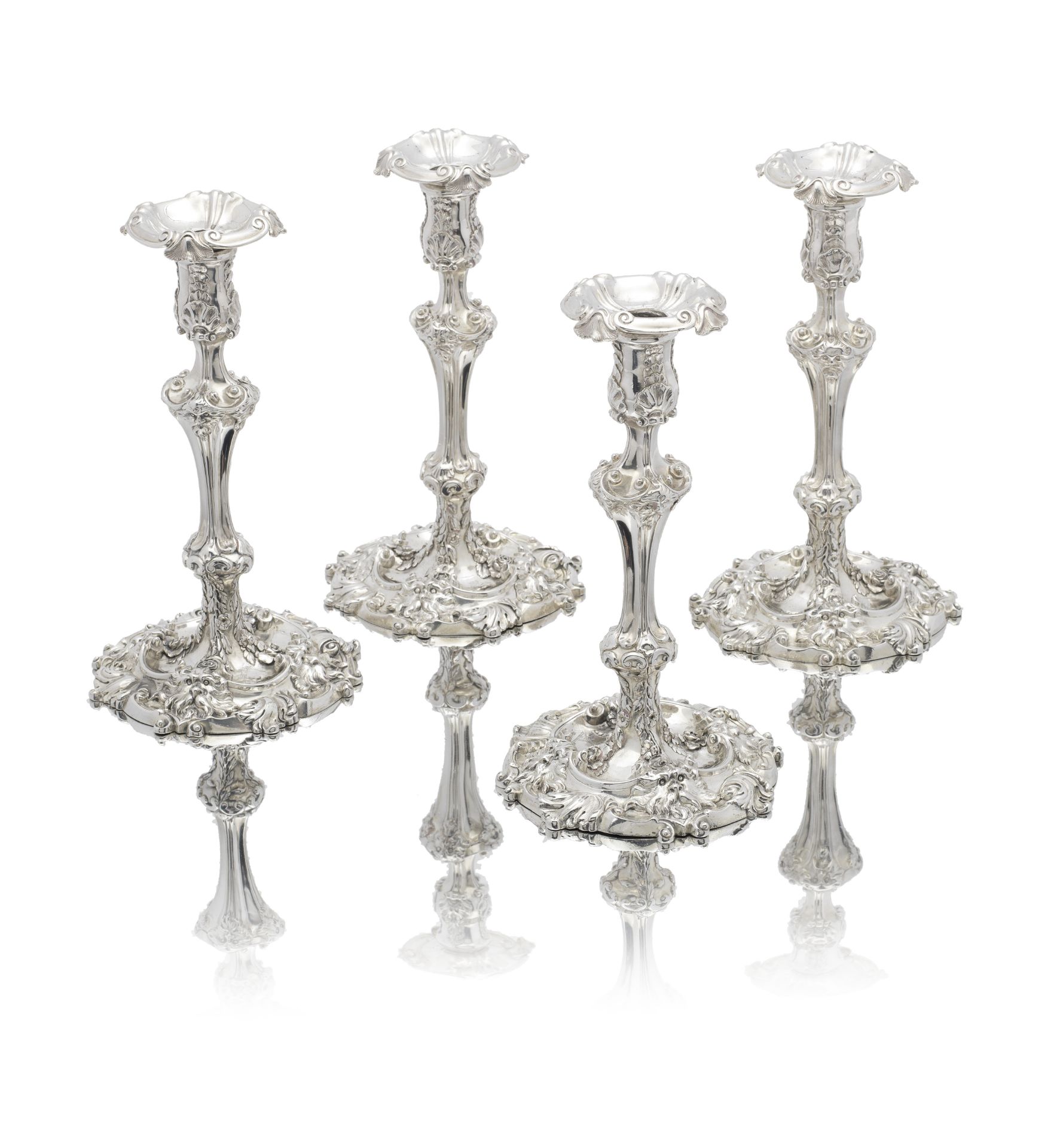 A set of four George III silver candlesticks Paul Storr, London 1815 (4)
