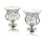 A pair of George III / IV silver wine coolers Philip Rundell, London 1819 / 1822 (2)