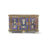 A French mid-19th century ormolu, silvered metal, aventurine glass and blue coloured glass mounte...