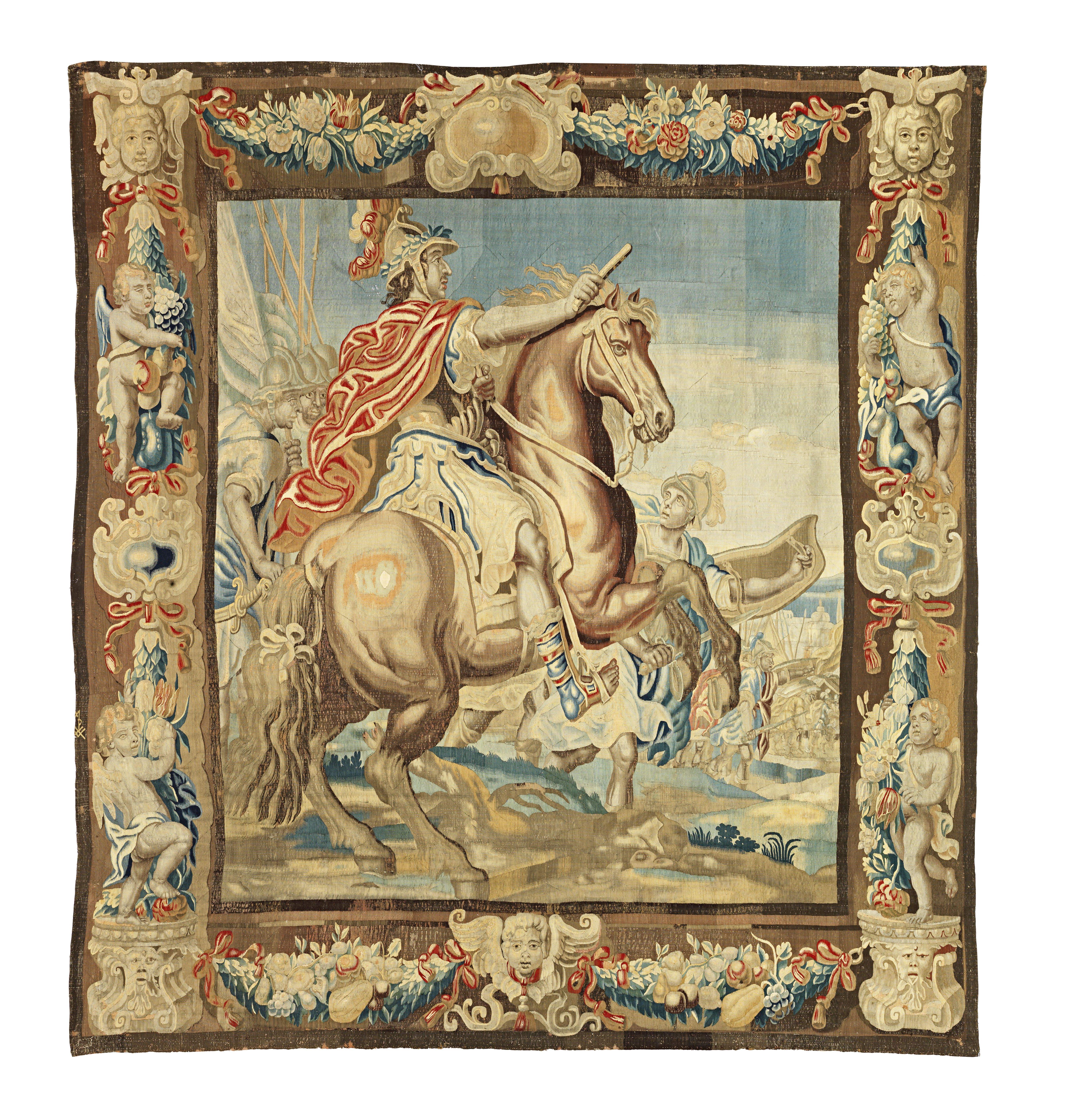 A Flemish 17th century historical tapestry possibly Van Maelsack Atelier Bruxelles depicting the...