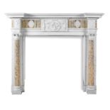 A good George III Siena and white marble chimneypiece